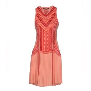 ROBERTO CAVALLI Coral Knit Embroidered Dress 6/42 NWT